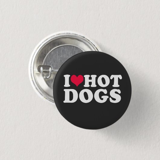 I Love Hot Dogs Ronde Button 3,2 Cm (Voorkant /achterkant)
