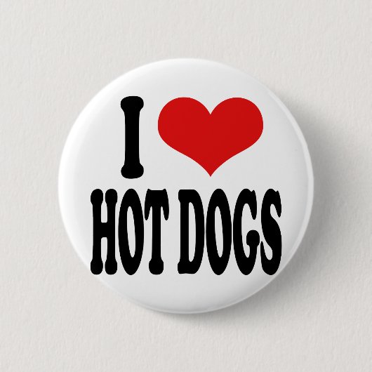 I Love Hot Dogs Ronde Button 5,7 Cm (Voorkant)