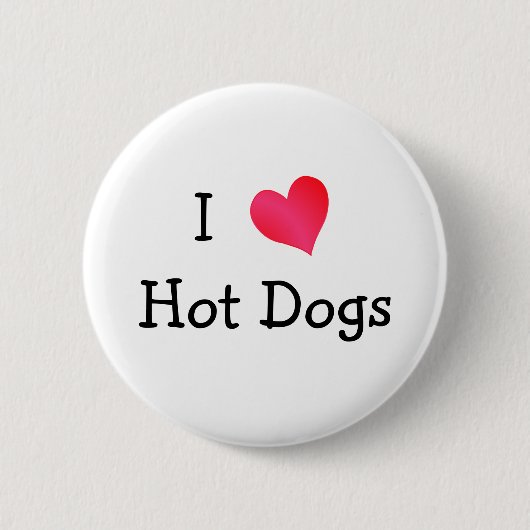 I Love Hot Dogs Ronde Button 5,7 Cm (Voorkant)