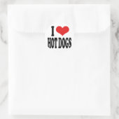 I Love Hot Dogs Ronde Sticker (Tas)