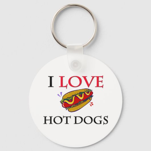 I Love Hot Dogs Sleutelhanger (Voorkant)