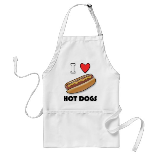 I Love Hot Dogs Standaard Schort (Voorkant)