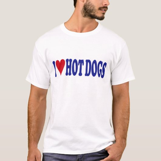 I Love Hot Dogs T-shirt (Voorkant)