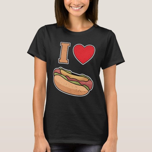 I love hot dogs t-shirt (Voorkant)