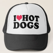 I Love Hot Dogs Trucker Pet (Voorkant)