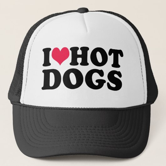 I Love Hot Dogs Trucker Pet (Voorkant)