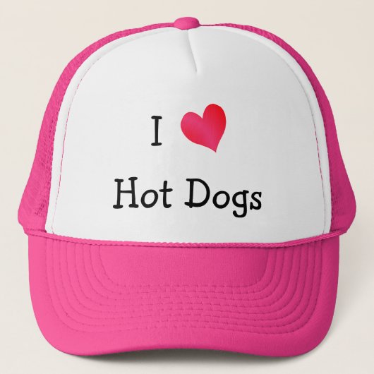 I Love Hot Dogs Trucker Pet (Voorkant)