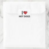 I Love Hot Dogs Vierkante Sticker (Tas)