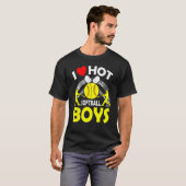 I Love Hot Softball Boys Fathers Day T-shirt (Voorkant volledig)