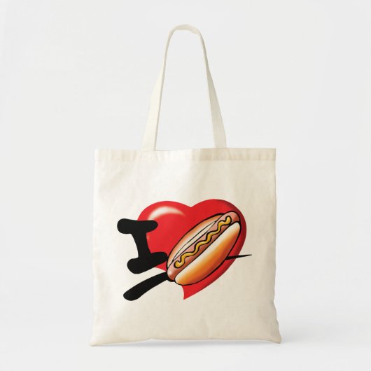 I Love Hotdogs Canvas tas (Voorkant)