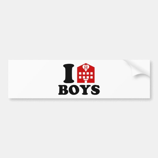 I Love Hotel Boys Bumpersticker (Voorkant)
