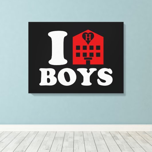 I Love Hotel Boys Canvas Afdruk (Insitu (Houten vloer))