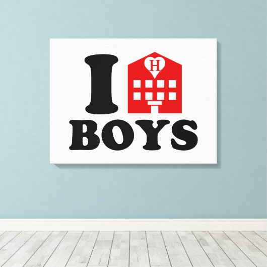 I Love Hotel Boys Canvas Afdruk (Insitu (Houten vloer))
