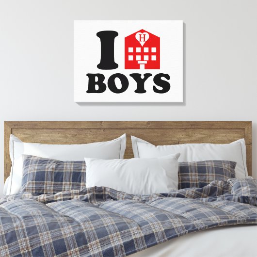 I Love Hotel Boys Canvas Afdruk (Insitu (Slaapkamer))