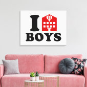 I Love Hotel Boys Canvas Afdruk (Insitu (Woonkamer))