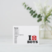 I Love Hotel Boys Visitekaartje (Staand voorkant)