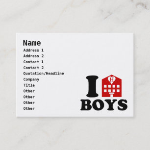 I Love Hotel Boys Visitekaartje