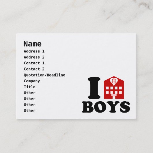 I Love Hotel Boys Visitekaartje (Voorkant)