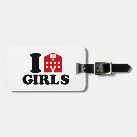I Love Hotel Girls Bagagelabel (Voorkant horizontaal)