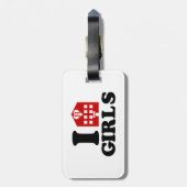 I Love Hotel Girls Bagagelabel (Achterkant verticaal)