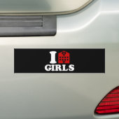 I Love Hotel Girls Bumpersticker (Op auto)