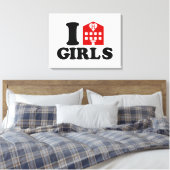 I Love Hotel Girls Canvas Afdruk (Insitu (Slaapkamer))