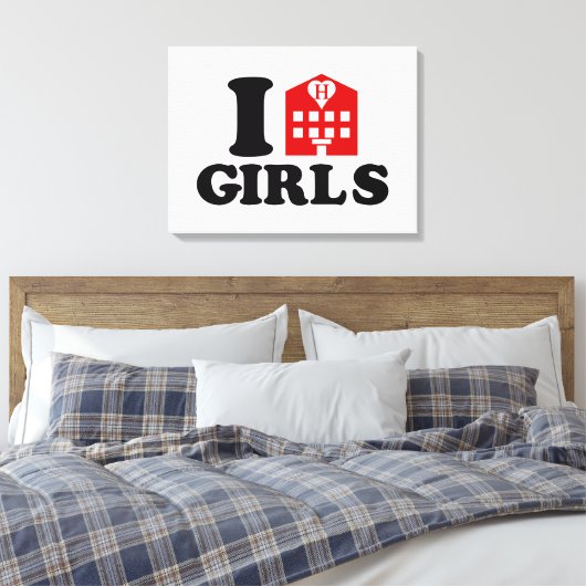 I Love Hotel Girls Canvas Afdruk (Insitu (Slaapkamer))