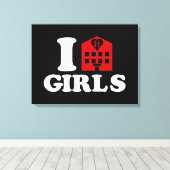 I Love Hotel Girls Canvas Afdruk (Insitu (Houten vloer))