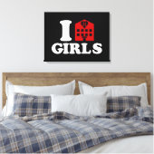 I Love Hotel Girls Canvas Afdruk (Insitu (Slaapkamer))