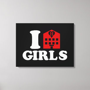 I Love Hotel Girls Canvas Afdruk
