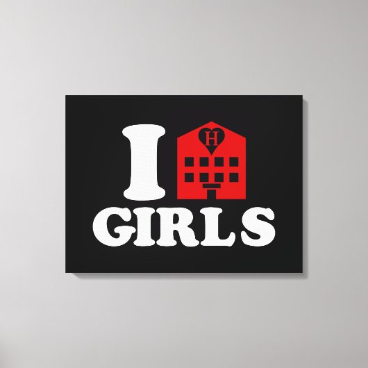 I Love Hotel Girls Canvas Afdruk (Voorkant)