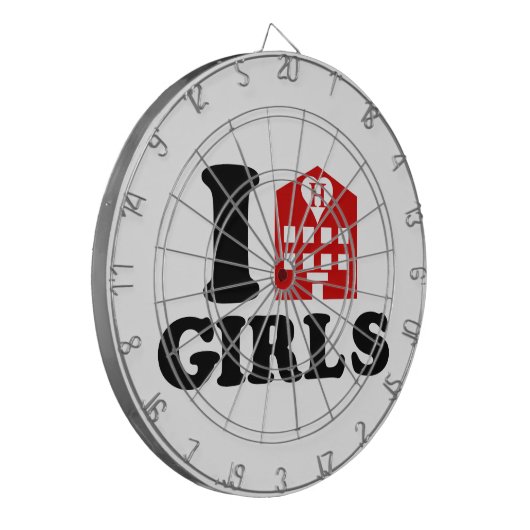 I Love Hotel Girls Dartbord (Voorkant Links)