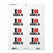 I Love Hotel Girls Etiket (Full Sheet)