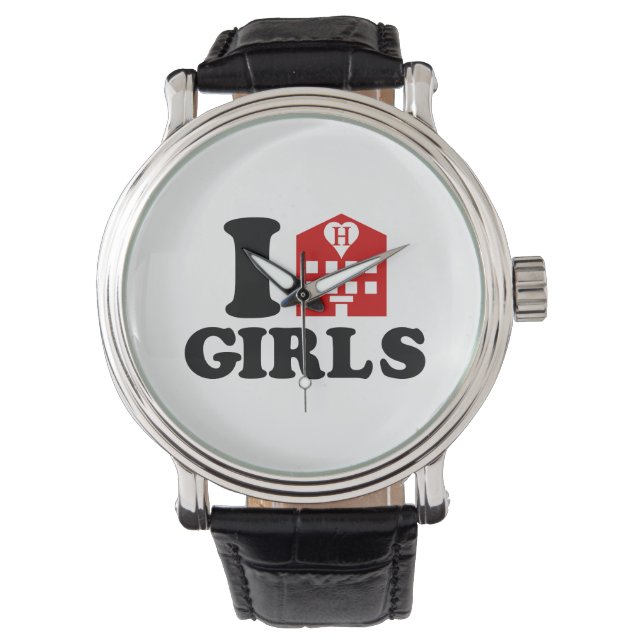 I Love Hotel Girls Horloge (Voorkant)