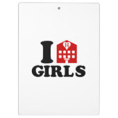 I Love Hotel Girls Klembord (Achterkant)