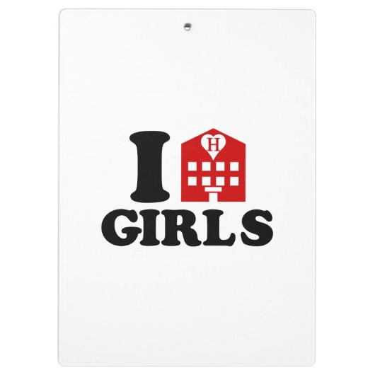 I Love Hotel Girls Klembord (Achterkant)