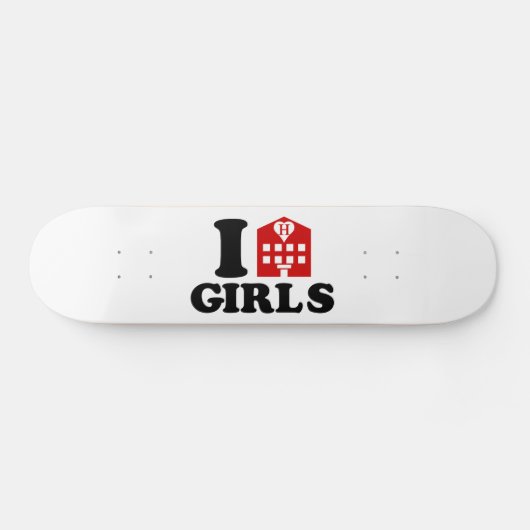 I Love Hotel Girls Persoonlijk Skateboard (Horizontaal)