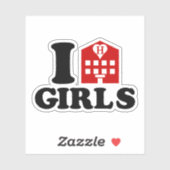 I Love Hotel Girls Sticker (Vel)