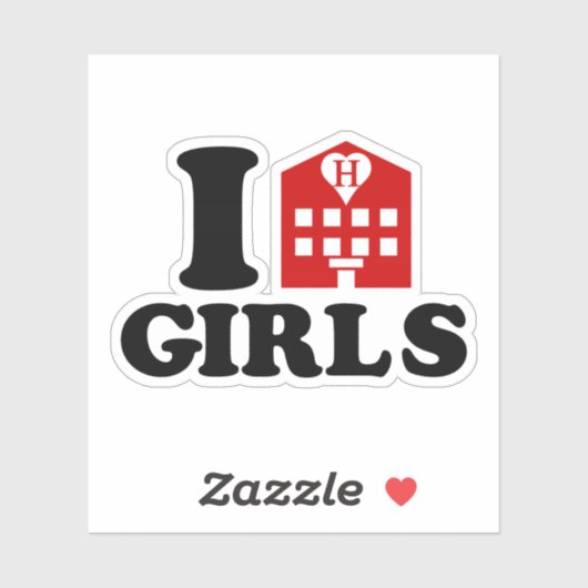 I Love Hotel Girls Sticker (Vel)