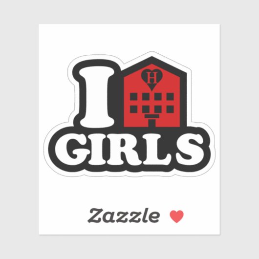 I Love Hotel Girls Sticker (Vel)