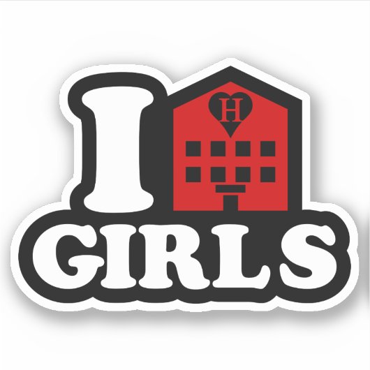 I Love Hotel Girls Sticker (Voorkant)