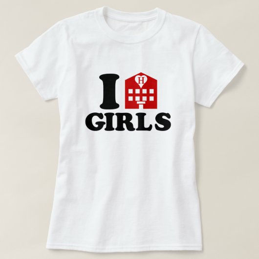 I Love Hotel Girls T-shirt (Design voorkant)