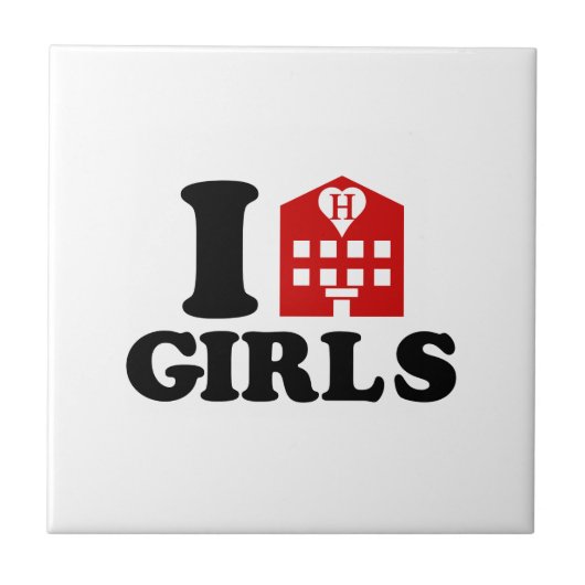 I Love Hotel Girls Tegeltje (Voorkant)