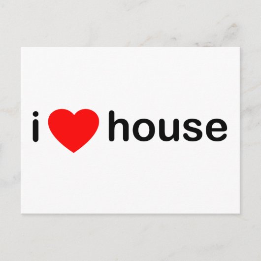 I Love House Briefkaart (Voorkant)