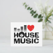 I Love House Music Briefkaart (Staand voorkant)