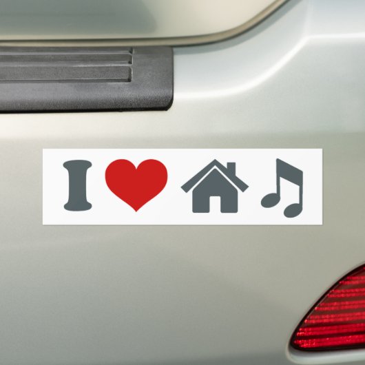 I Love House Music Bumpersticker (Op auto)