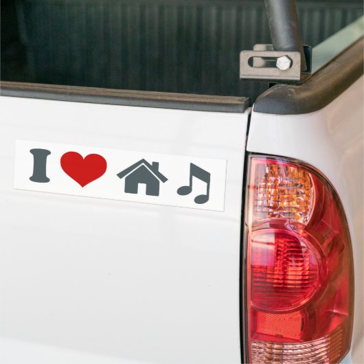 I Love House Music Bumpersticker (Op Truck)