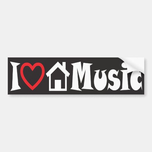 I Love House Music Bumpersticker (Voorkant)