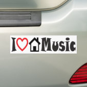 I Love House Music Bumpersticker (Op auto)