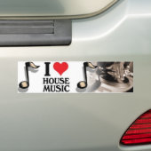I Love House Music Bumpersticker (Op auto)